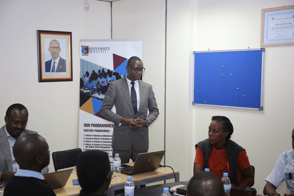 Dr. Kwena Ronald, Director Research and Innovation addressing participants at a previous Workshop.