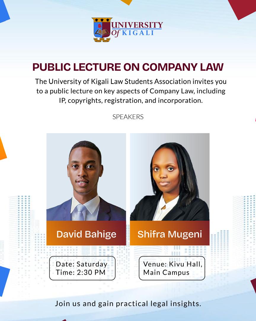 University of Kigali to Host Public Lecture on Company Law