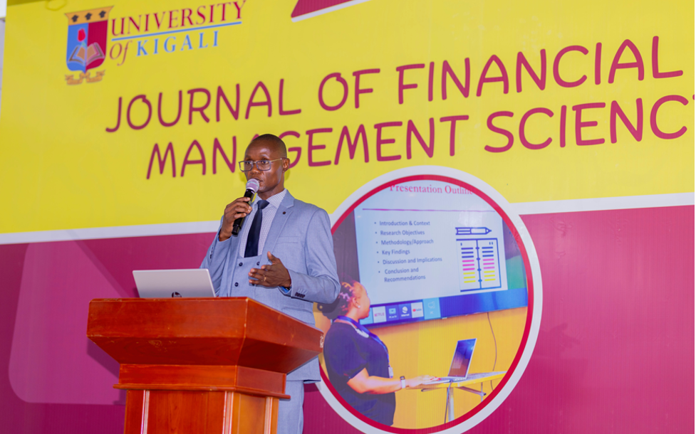 Dr Ronald Kwena, the Associate Deputy Vice Chancellor, Research, Innovation and Enterprise at University of Kigali and the Editor in Chief - Journal of Financial and Management Sciences (JFMS