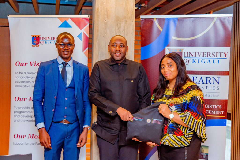 Pierre Kayitana, Country Director of Zipline Rwanda Ltd with Dr Ronald Kwena and Prof. OgechiAdeola.