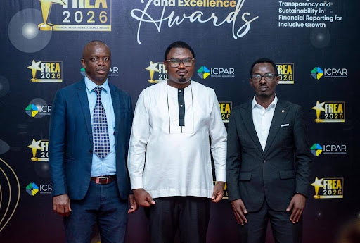 L-R: CPA-CFO Mr. Edwin, ICPAR Examination Manager: CPA Olivier Nsanzamahoro and Mr. NOE NIYIGENA.