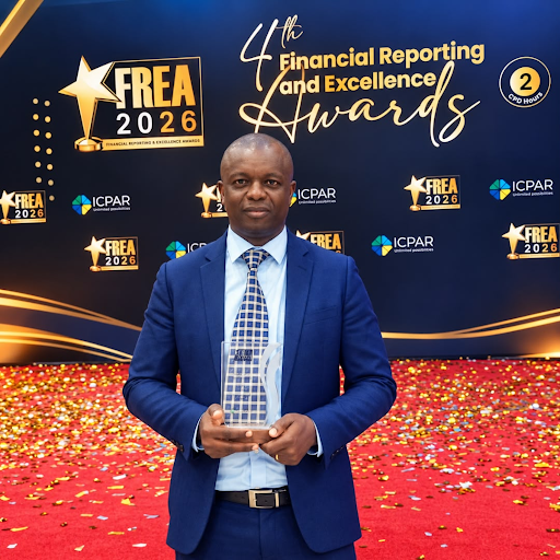 UoK Chief Financial Officer, CPA Edwin Waithaka received the award on behalf of the University